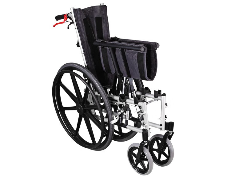 老人轮椅可全躺平躺高靠背折叠带坐便轻便瘫痪多功能km5000 小轮款