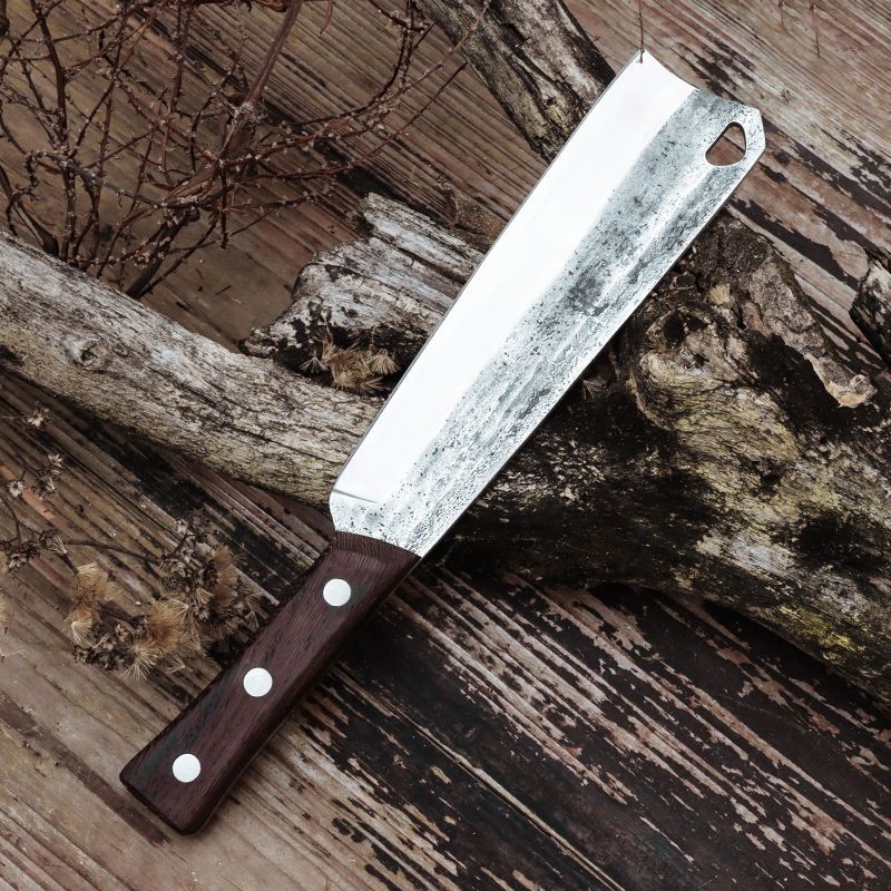 树刀手工锻打劈柴刀农用户外丛林野锰钢柴伐木开路刀直刀柴刀