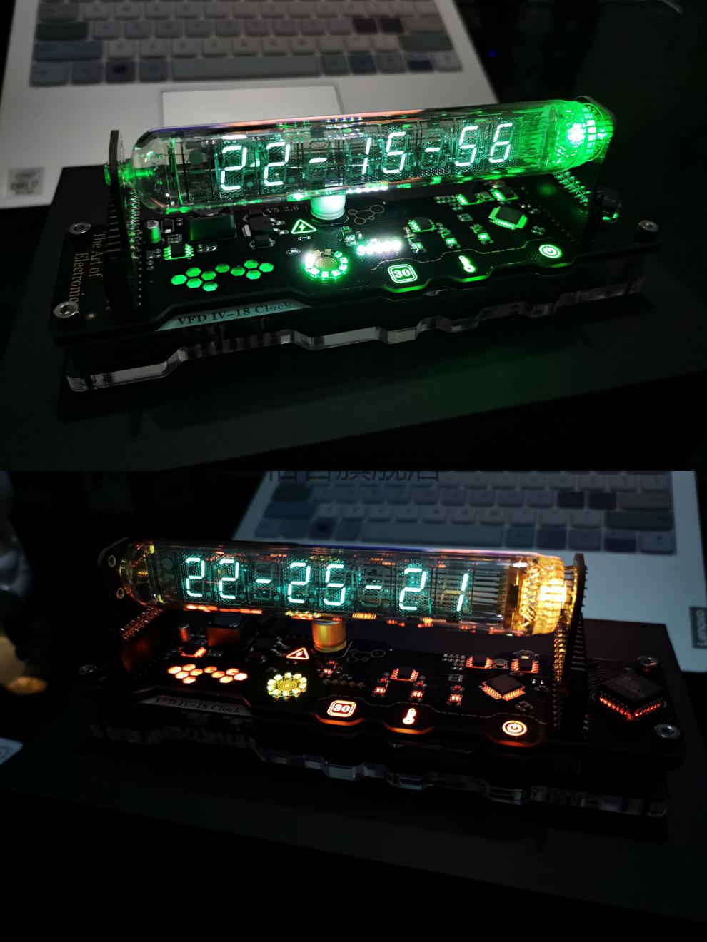 辉光管时钟命运石之门iv18荧光管时钟艺术创意科技感摆件电脑桌搭拟