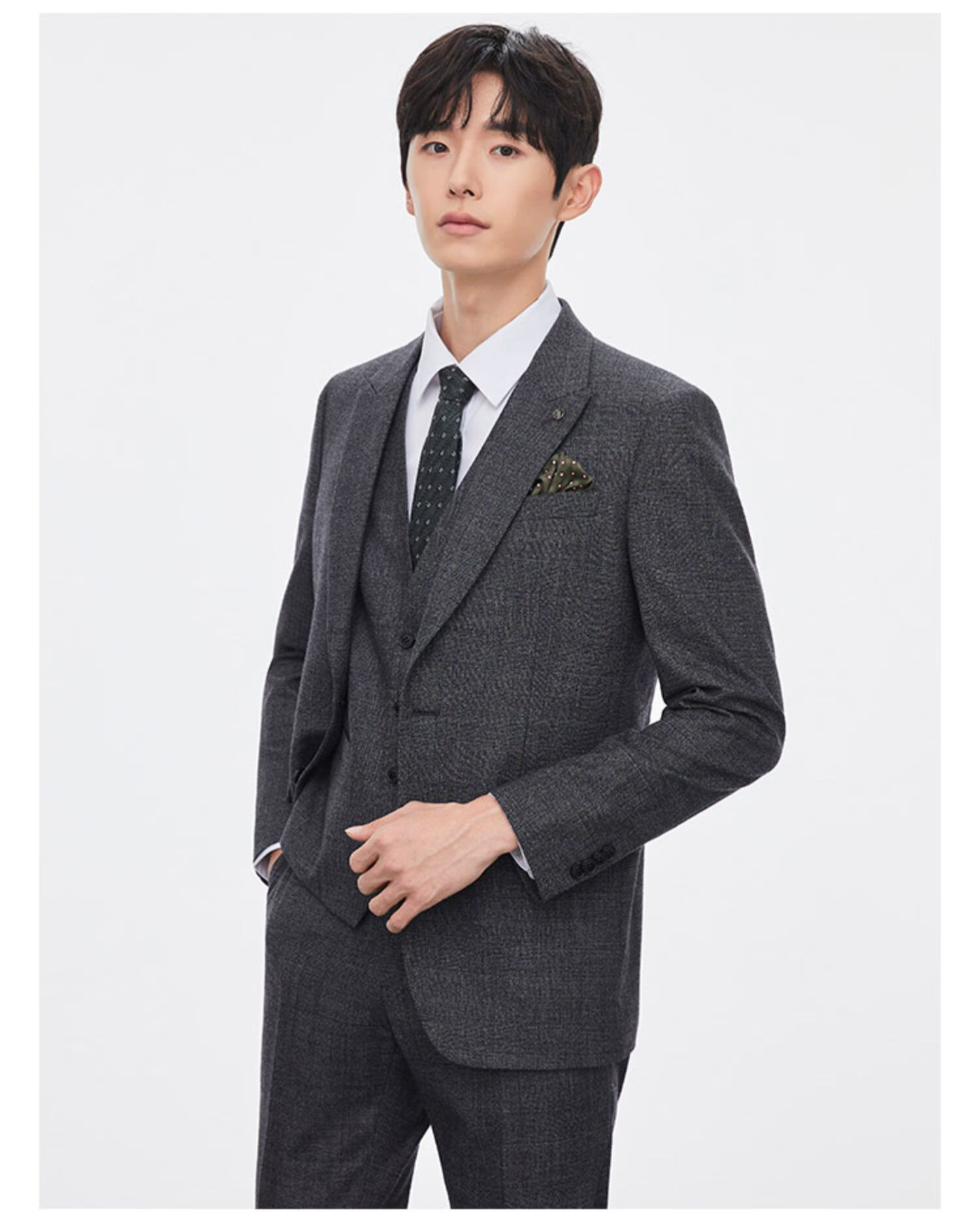 ziozia西服男秋冬新品韩版商务正装礼服时尚西服外套zsb14903c灰色