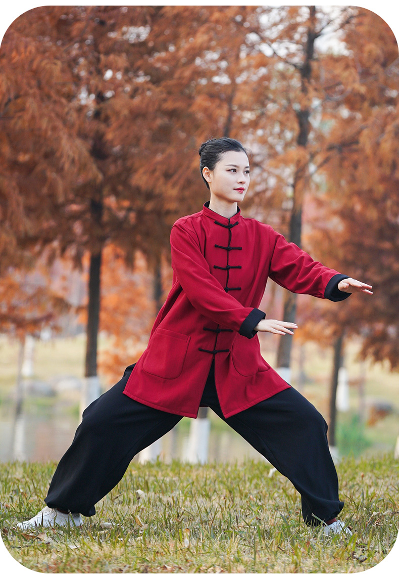 冬季加厚棉麻太极服图片