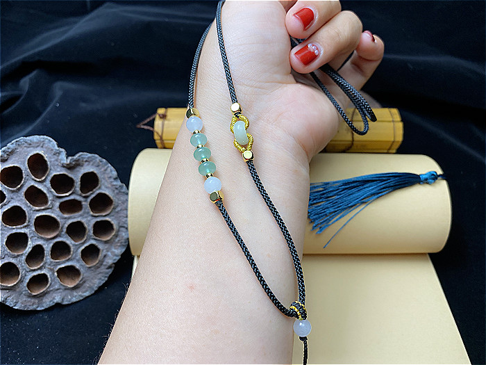 高档手工编织项链绳高货吊坠挂绳挂脖翡翠玉坠玉佩平安扣绳子男女翡翠