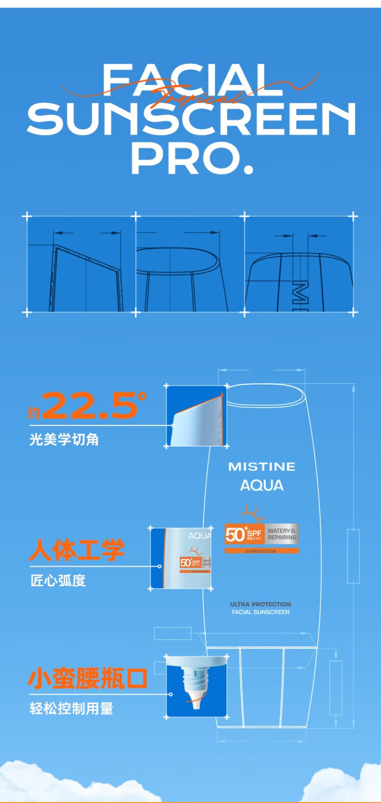 蜜丝婷（Mistine）新版小黄帽面部防晒霜乳身体隔离紫外线军训男女学生隔离SPF50+ 【组合装】新版小黄帽40ml*2
