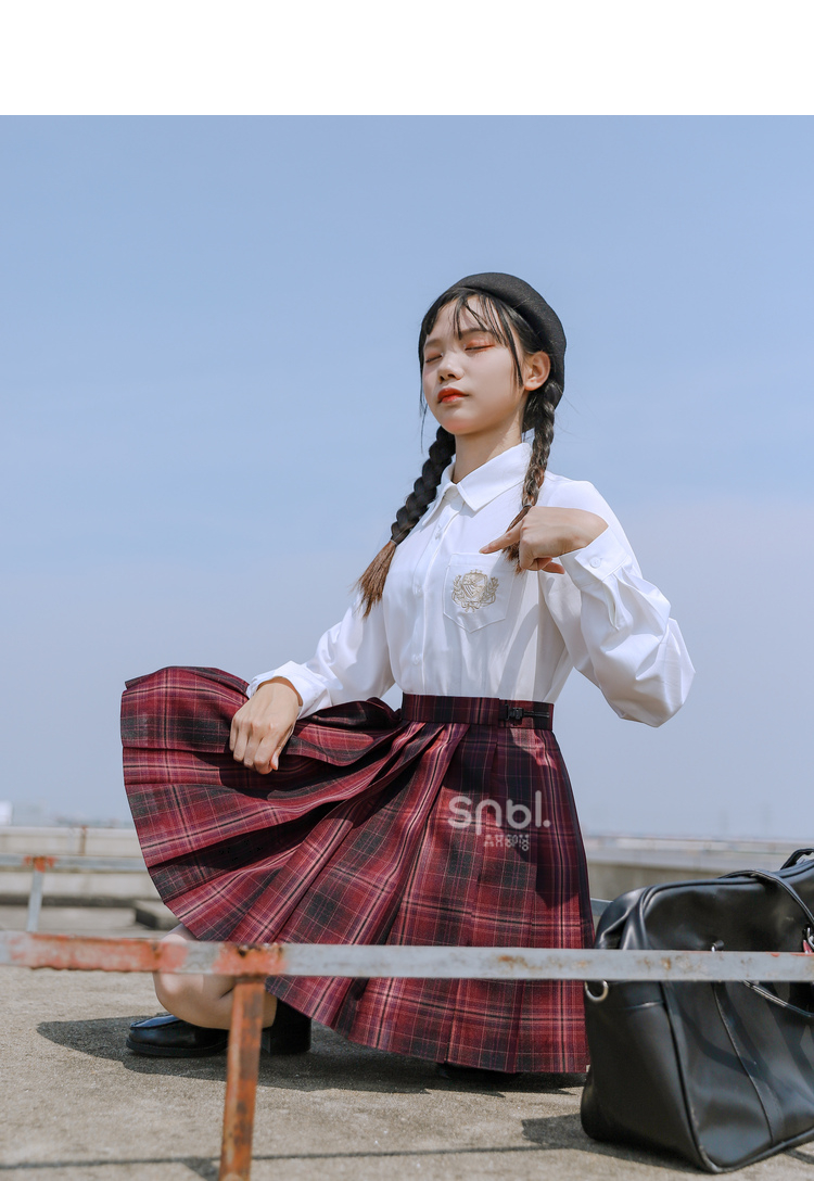 原创森女部落赤霞珠十五度格裙正版jk制服百褶半裙学院风2021新款