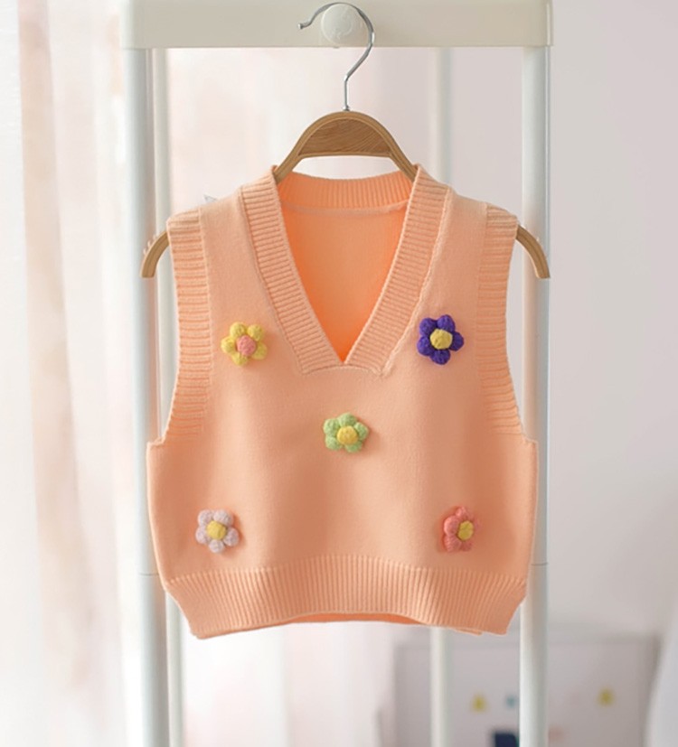 小孩子1-3-6岁女童马甲婴儿宝宝春秋开衫针织毛衣小背心幼儿童毛线外