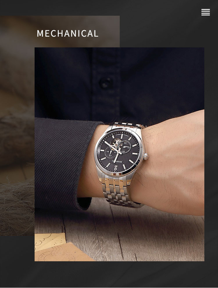 尊尼johnnie节奏系列镂空多功能小盘夜光日本进口全自动机械男士手表