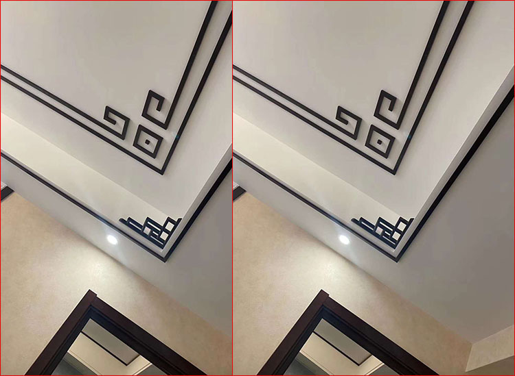 新中式平板客厅吊顶装饰线条电视背景墙硬包边框线烤漆木线条白色100