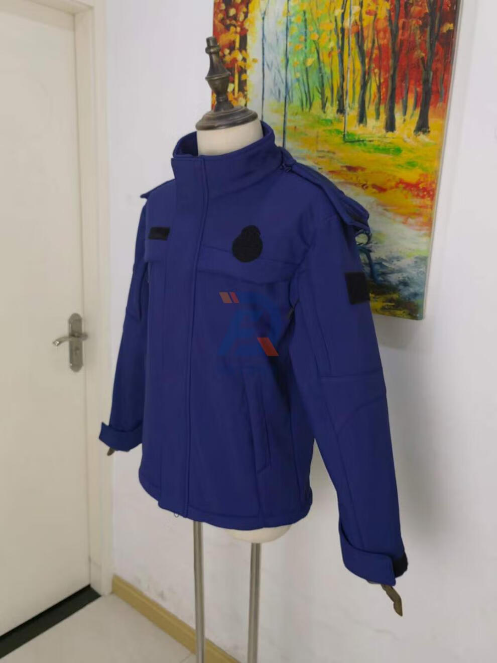 冲锋衣户外保暖消防火焰蓝冬季抓绒三防冲锋衣应急救援蓝色冲锋衣防风