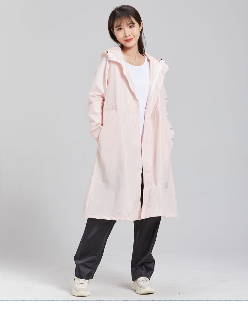 碧蓝仕 雨衣女款时尚新款女士防暴雨全身电动车单人上衣长款雨披 丁香