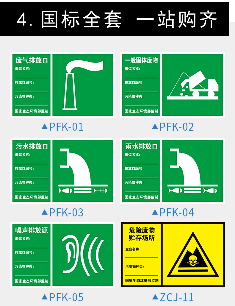 棉柔潔廢氣排放口標識牌排汙口汙水雨水排放口標識牌環保標示牌貼紙