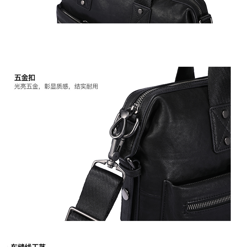 蒂雅公牛真皮男士手提包休闲商务公文包牛皮单肩斜挎包时尚电脑包包潮