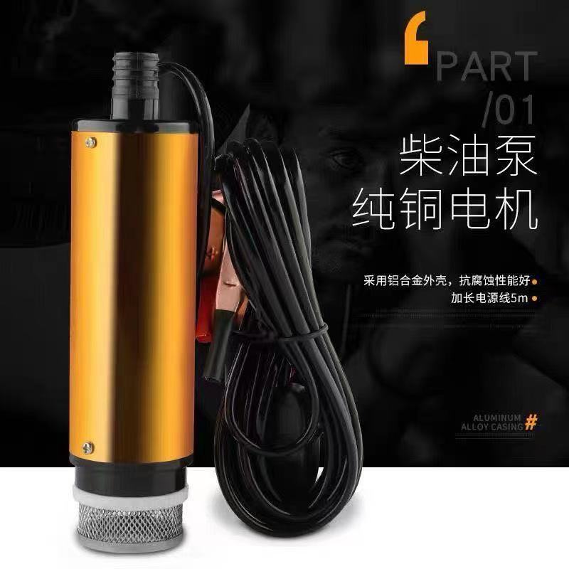 电动抽油泵柴油12v24伏通用抽水泵抽油神器小型加油枪油抽子机器 纯铜