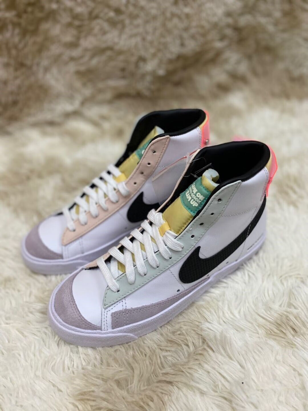 aj新款男鞋新开拓者高帮电玩像素男女板鞋上海限定blazer双钩反光时尚