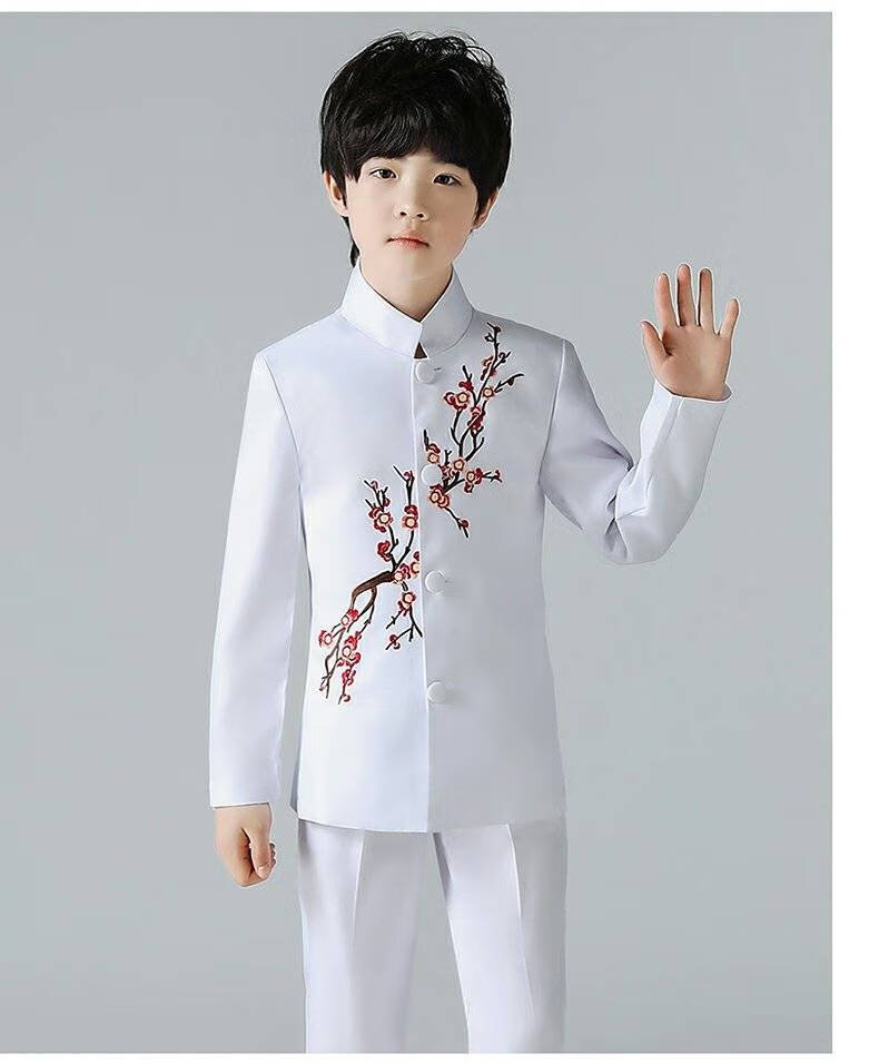 青少年男生中山装民国学生装儿童演出服装五四青年男童大合唱朗诵红歌