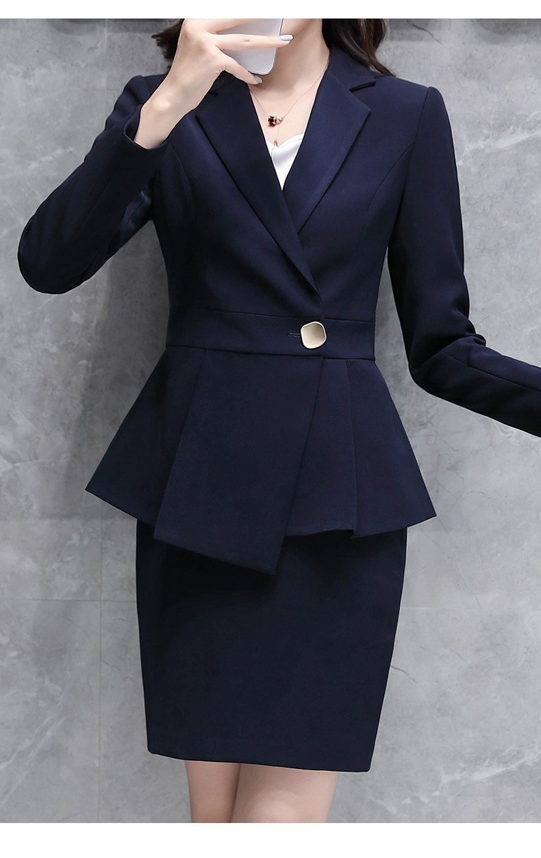 罗蒙romon正式场合职业西装套裙女酒店前台售楼部工装教师干练气质