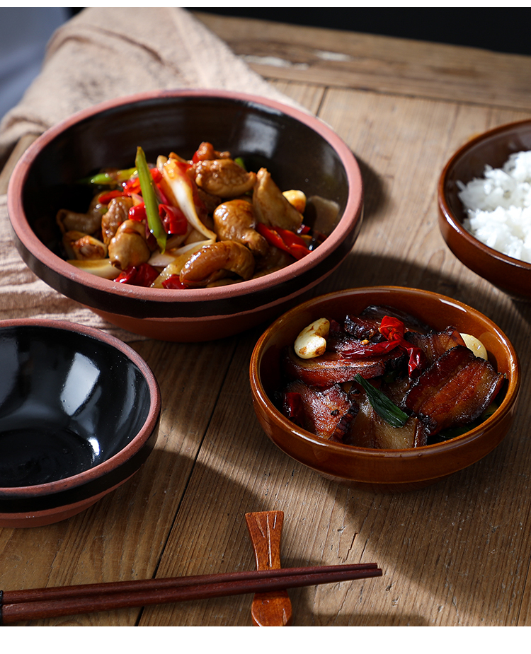 百德莱土陶黄焖鸡米饭碗蒸碗扣肉碗小碗菜道具碗粗瓷火锅小料碗bdl半