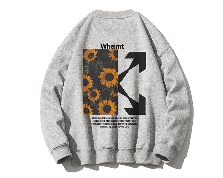 维络斯维诺斯 bloody bunny向日葵字母印花宽松圆领卫衣男女同款套头