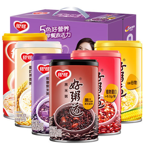 八宝粥280g12罐6罐银鹭八宝粥好粥道黑米红豆燕麦紫薯玉米整箱速食粥