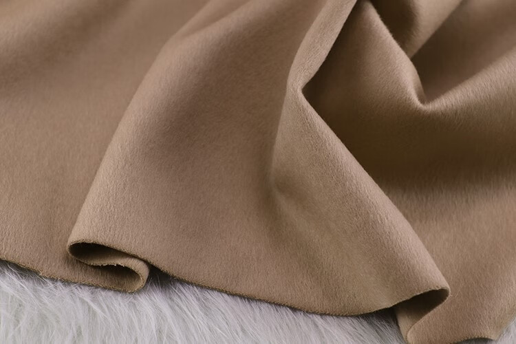 潮朝(chaochao) 双面纯色阿尔巴卡秘鲁进口羊驼绒布料 高端定制秋冬