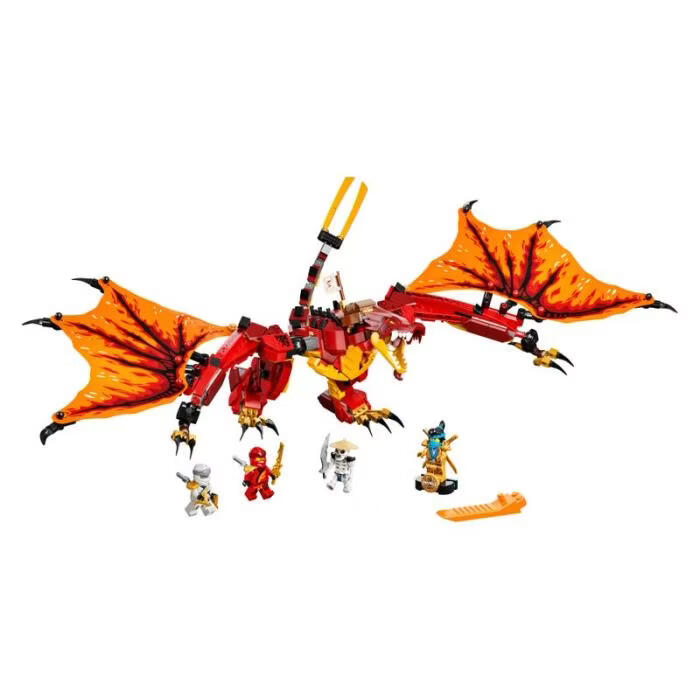 乐高(lego)积木拼插玩具送礼物幻影忍者ninjago 火龙攻击71753儿童8岁