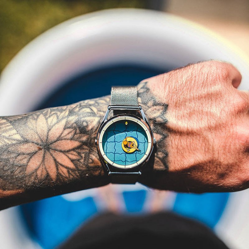 海外官网mrjones创意手表watches无所事事的下午游泳池男女情侣腕表