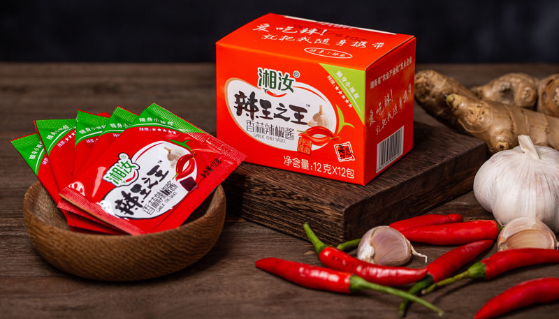 4包小辣包便携式蒜蓉辣椒酱湖南特产下饭菜拌饭拌面酱调味料小辣包4