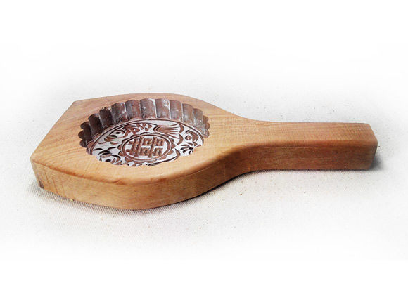 馅饼模具大号半斤双鱼喜饼模具婚庆火烧饼馅饼印烙饼模具家用烘焙木质