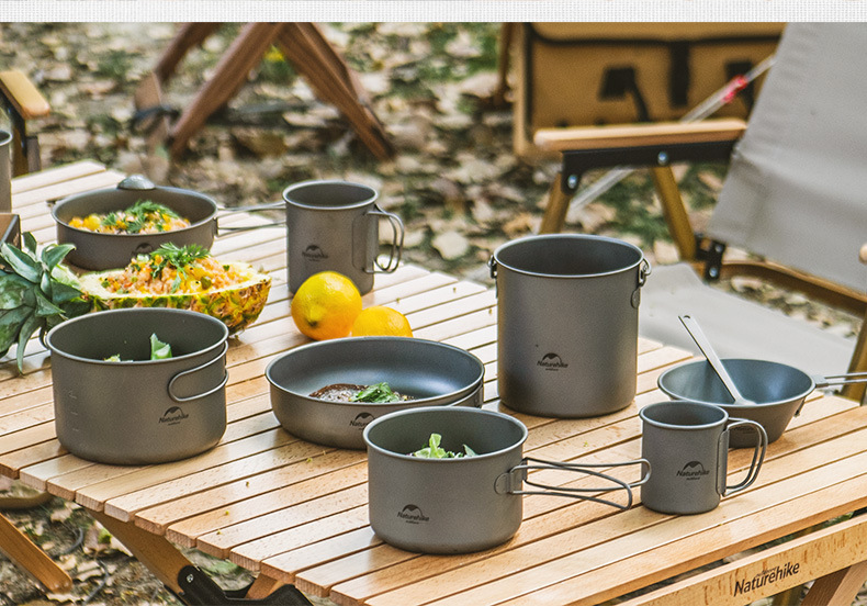 naturehike挪客户外钛锅野营餐具露营煎锅野外便携式吊锅锅具炊具厨具