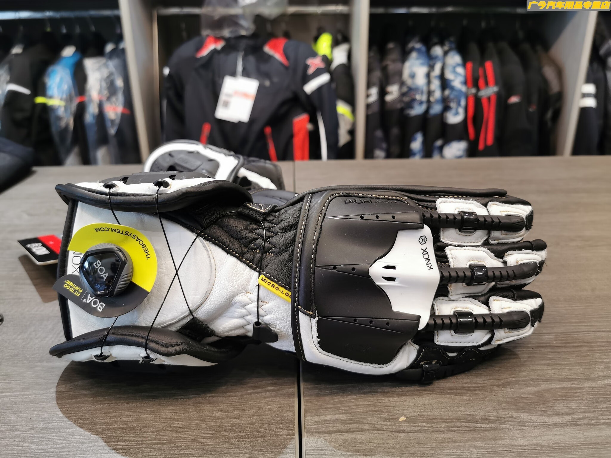 qefh 定制『好物』knox外骨骼手套机械外骨骼手套长款短款摩托车 黑色