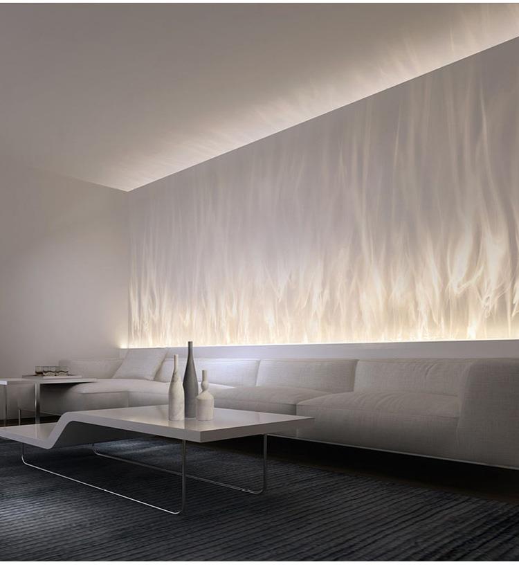 动态投影灯3d动态氛围灯水波纹灯背景墙床头室内极光火焰洗墙壁灯客厅