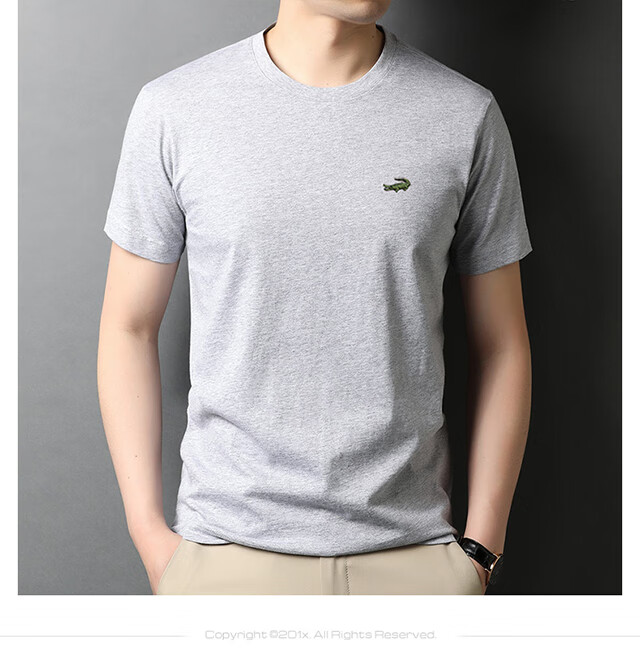 卡帝乐鳄鱼高端轻奢断码亏本特价捡漏鳄鱼夏季短袖t恤男圆领纯棉男装