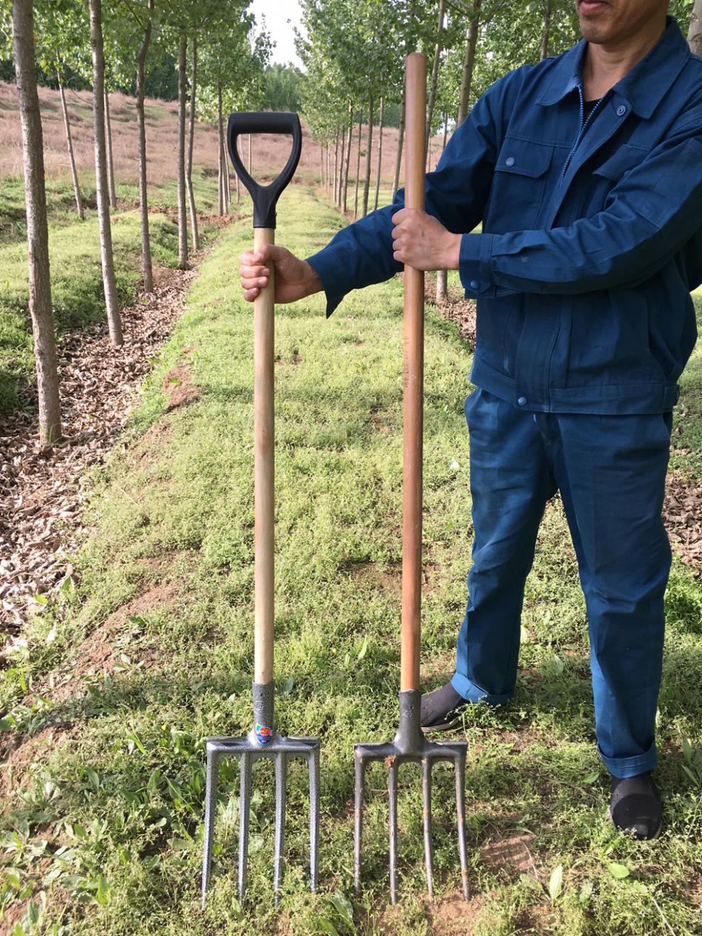 翻地神器农用翻地松土神器叉子全钢翻土工具四齿锄头锰钢挖土种菜钢叉