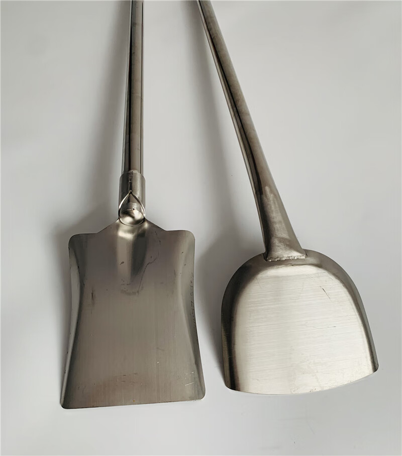 304不锈钢加厚方头铲食堂炒菜大铲子厨房大长铲圆学校大锅铲加厚款方