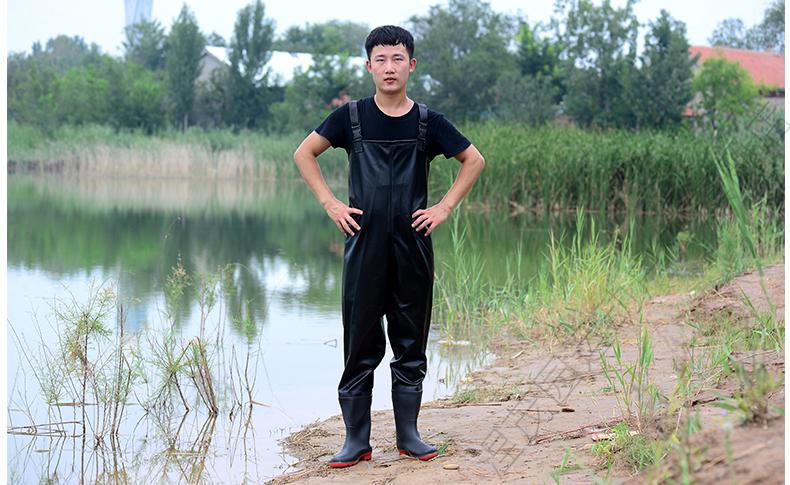 汉鼎高品质下水裤雨裤连体鱼裤捕鱼服防水裤雨裤带水鞋连体全身男半身