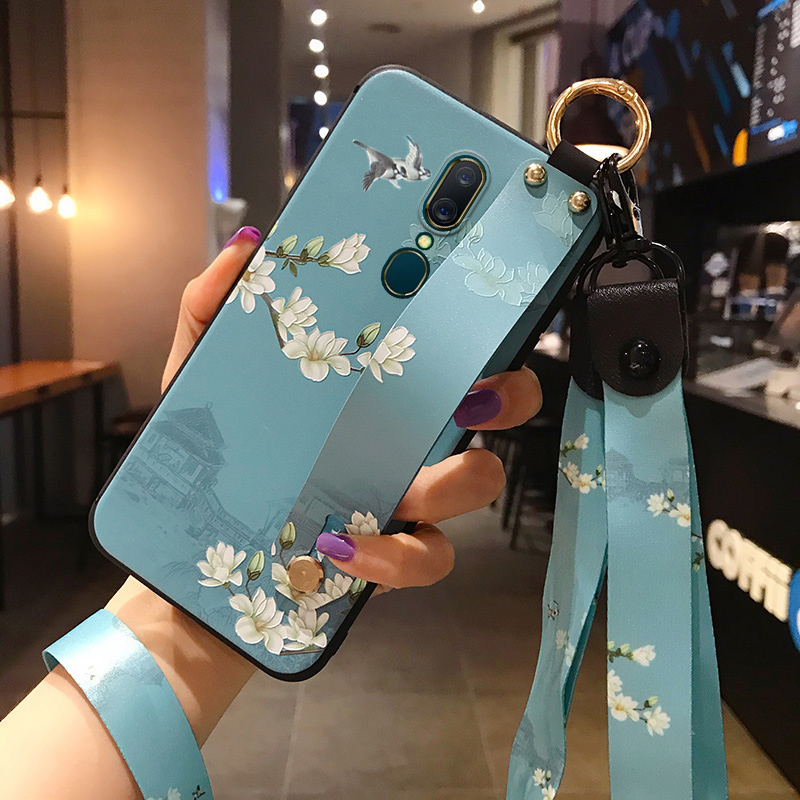 cvaojuv oppoa9手机壳a9保护壳挂绳腕带oppoa9x防摔硅胶套个性创意