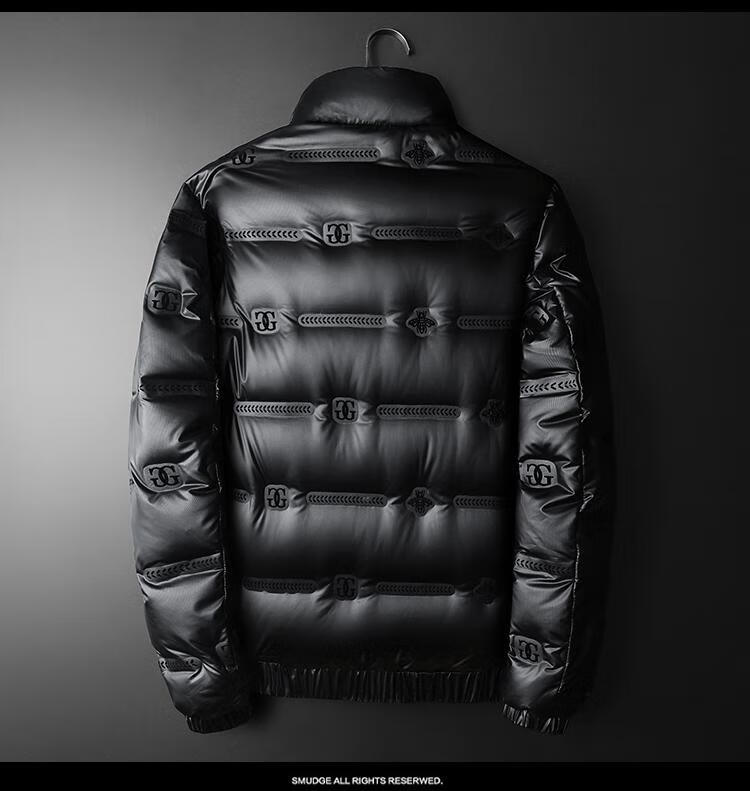 欧洲站高端轻奢潮牌酷奇亮面羽绒服男2022新款港风宽松立领百搭时尚