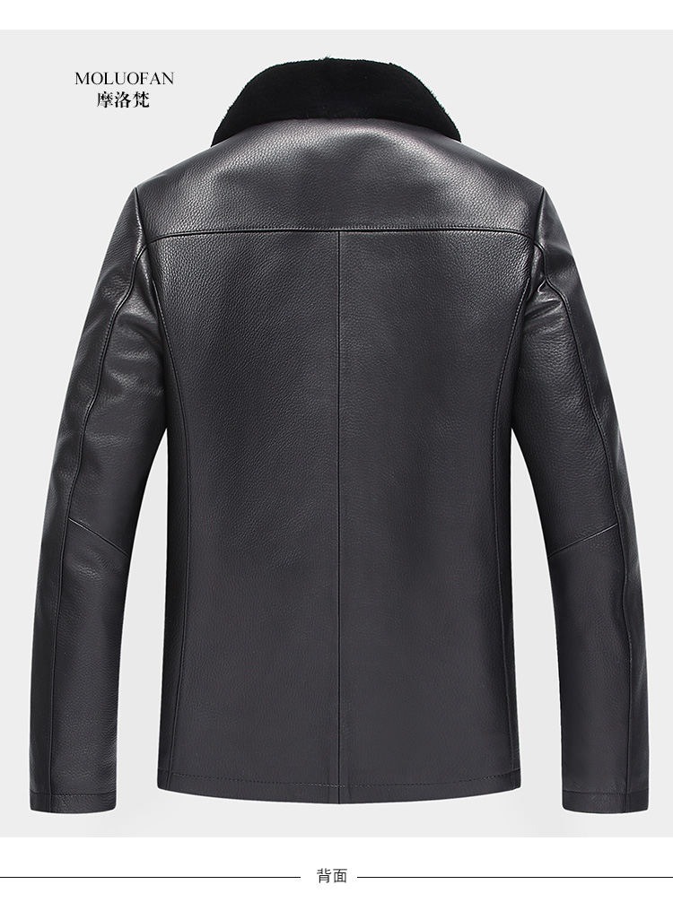 鹿皮皮毛一体男真的皮皮衣十字貂翻领内胆尼克服海宁皮夹克外套定制款