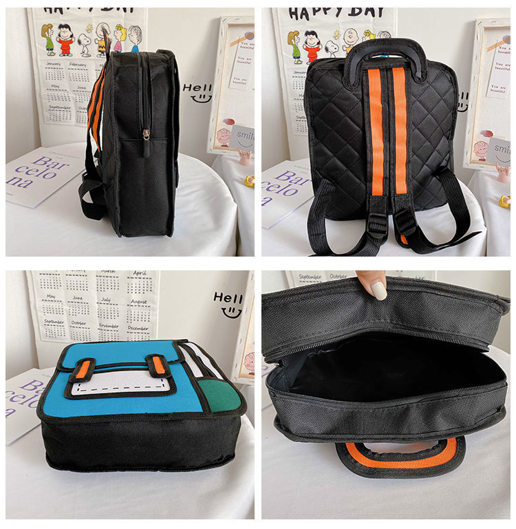 书包小学生幼儿二次元漫画双肩背包书包2d学生创意3d立体书包才俊大号