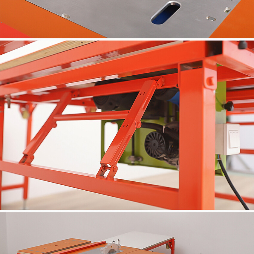 木工推台锯移动式简易可折叠无尘锯子母锯台精密导轨折叠带吸尘器电锯