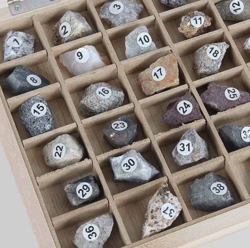 科睿才42种矿物岩石化石标本小学科学自然地理地质矿石教学实验器材42