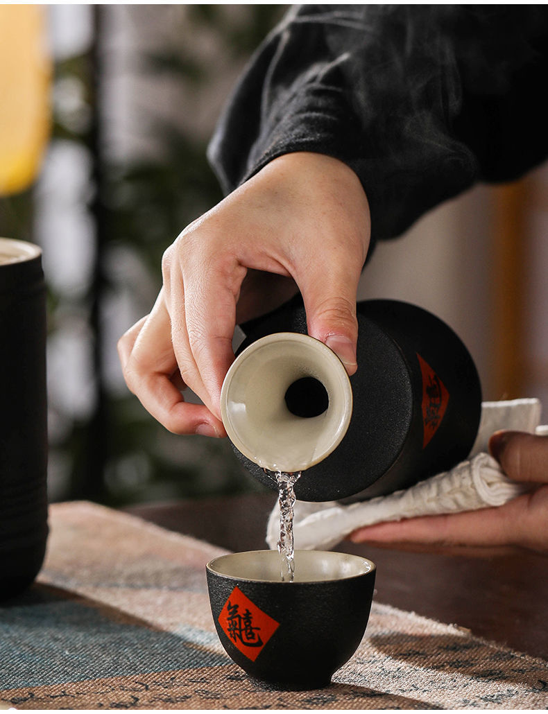 温酒器养生陶瓷八两温酒壶酒具家用温酒热酒器加热水烫温酒盅一壶一胆