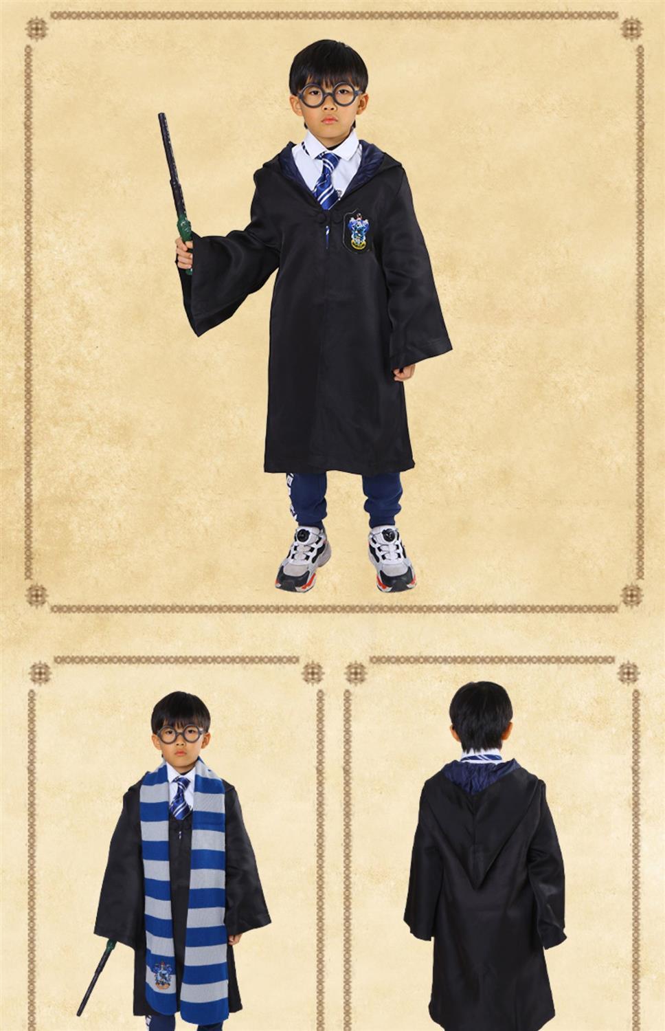儿童哈利波特披风演出服cos魔法袍赫敏衣服格兰芬多校服斗篷服装新品