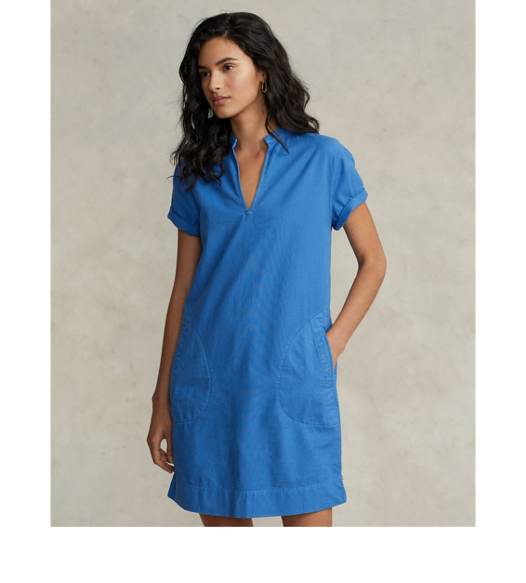 ralphlauren拉夫劳伦女装2022年夏季棉质牛津布口袋连衣裙rl23048400