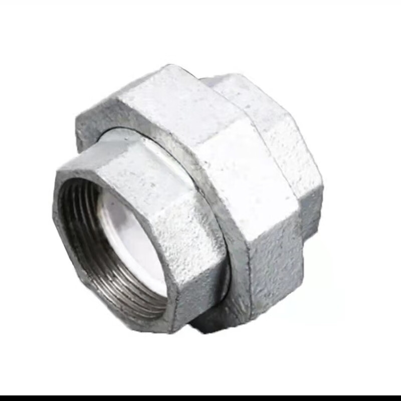 奥年俊卓冲工品镀锌衬塑双内丝活结dn15