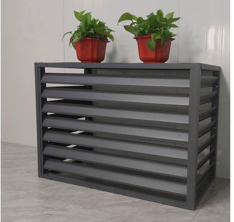 卓尔曼 铝合金空调外机罩可定制通风口外墙围栏百叶窗室外空调罩 灰色