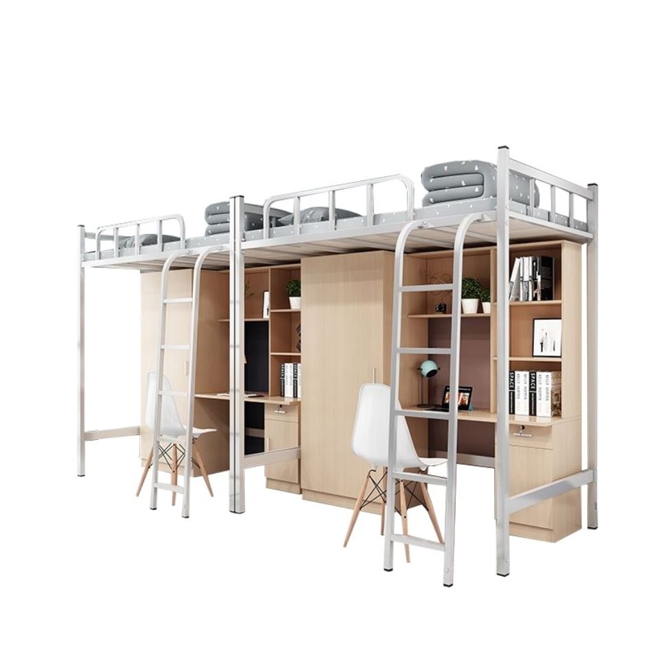 sivir上床下桌大学生公寓床高架床员工宿舍衣柜书桌一体组合床铁床