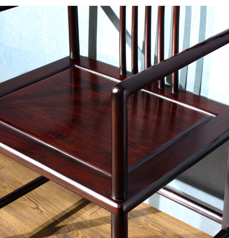 美如画非国标红木东非酸枝学名古夷苏木梳子椅文人椅实木茶椅明清餐椅