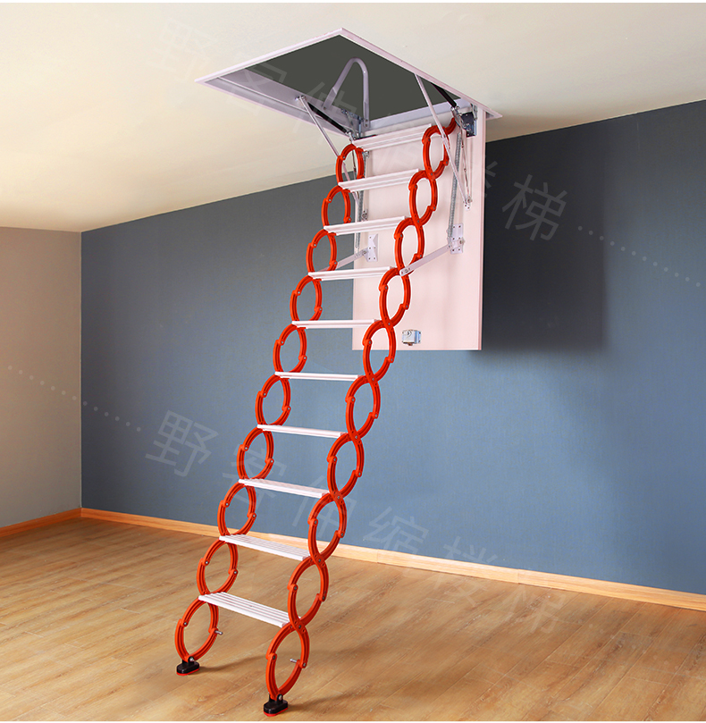 野客梯子阁楼伸缩楼梯家用隐形梯复式别墅折叠梯隔层伸缩升降隐形楼梯