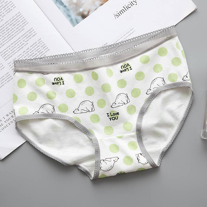 浪莎5条发育期女生内裤初中高中11可爱18岁大童女式透气弹力三角裤女