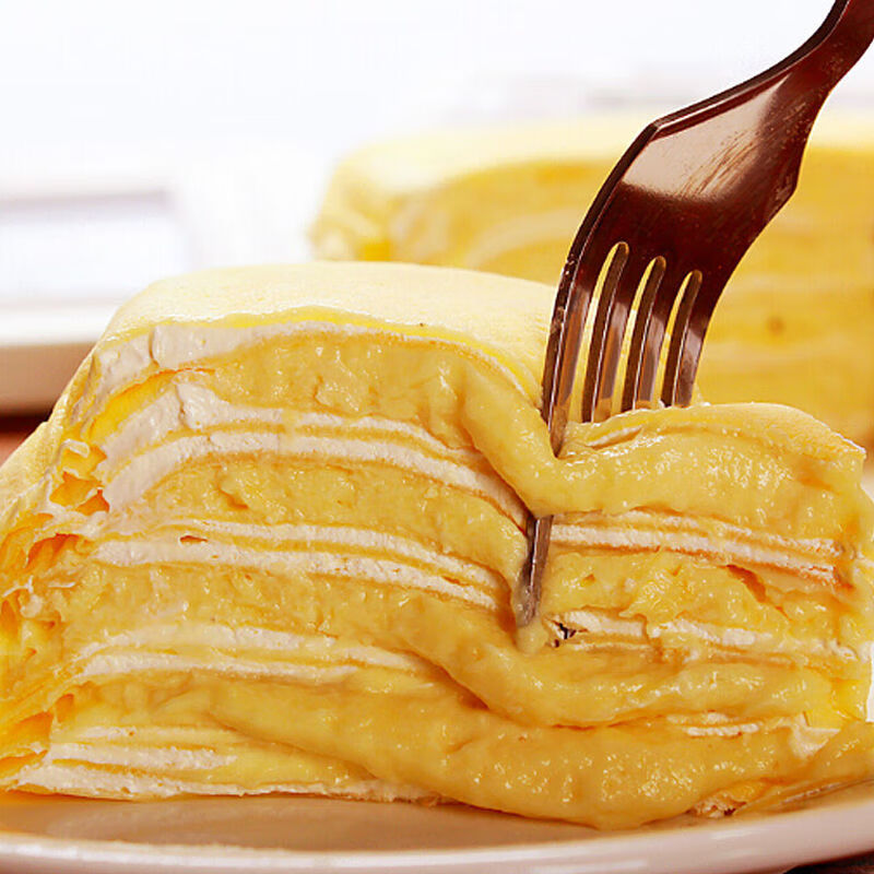 顺丰快递高质量榴莲千层甜品网红零食6寸爆浆新鲜果肉400g榴莲千层2个